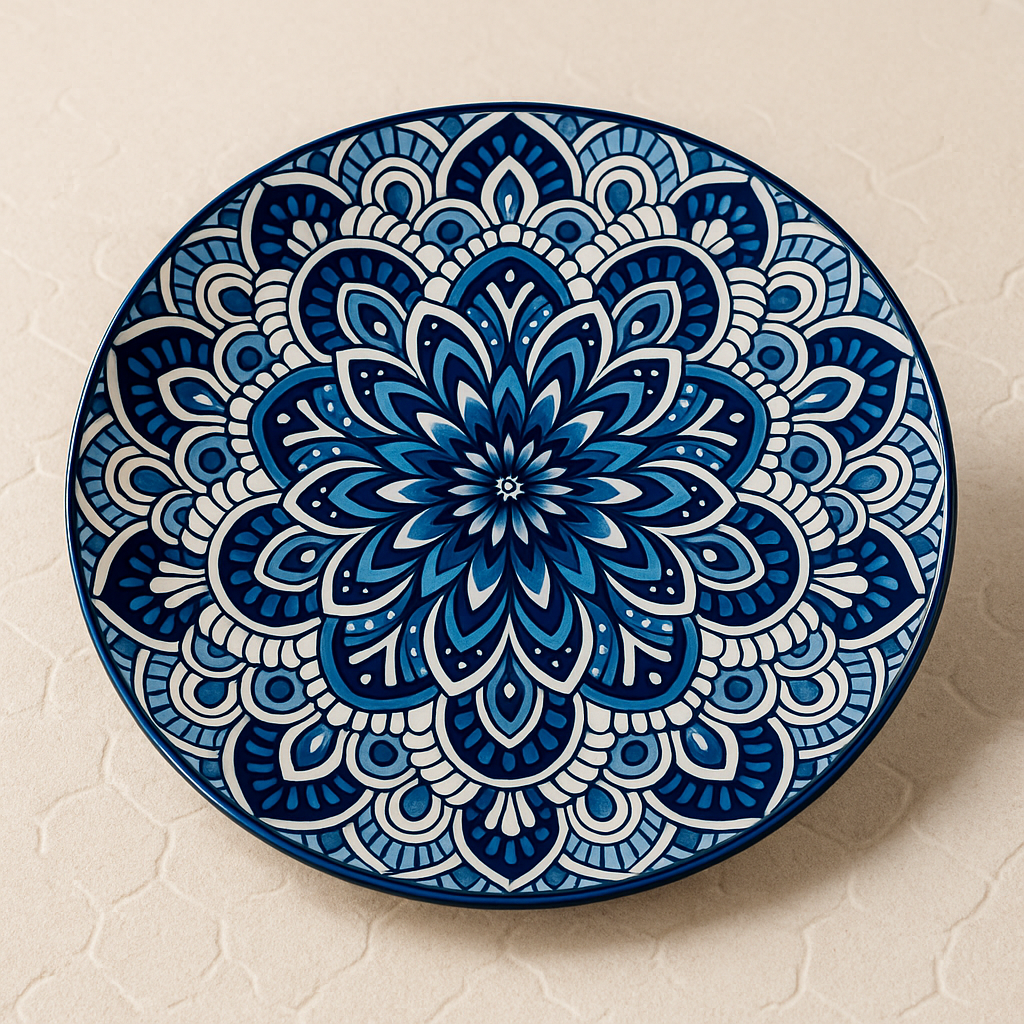 Assiette plate en céramique orientale  à l'unité – AZURIS