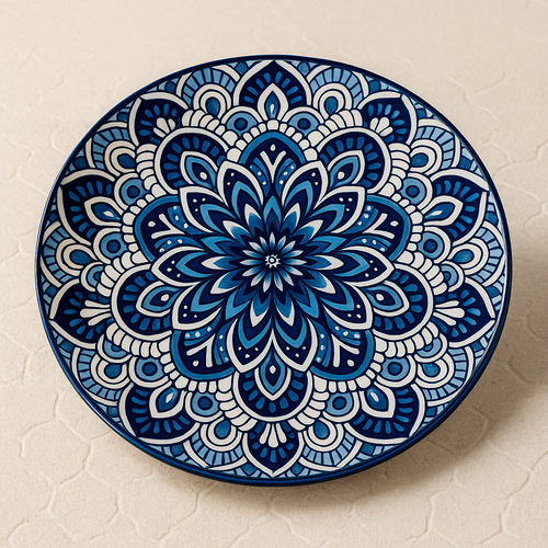 Set de 18 Assiettes (plates, creuses et à dessert) en céramique orientale – AZURIS